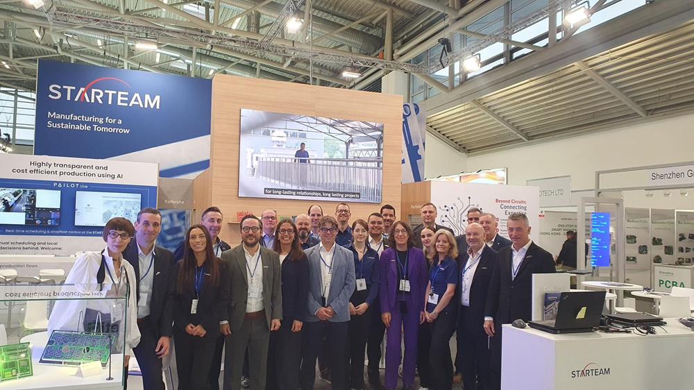 The entire Starteam Global team attending the Electronica exhibition in Munich